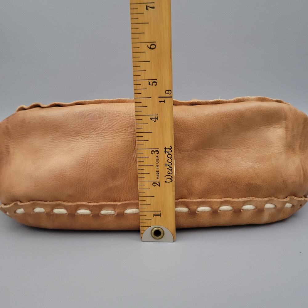 Bed Stu Stevie Tote Shoulder Bag Full Grain Leather Brown Whipstitch Dual Straps - Picture 11 of 13